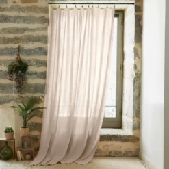 Tenda garza di cotone regolabile (180 x max 300 cm) Gaïa Beige pampa