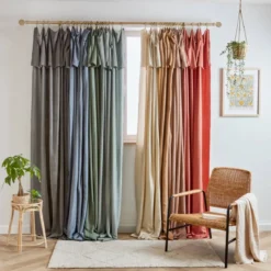 Tenda lyocell Tencel™ regolabile (140 x max 270 cm) Olivia Blu stone