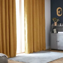 Tenda oscurante termica con passanti nascosti (180 x 260 cm) Alba Giallo senape