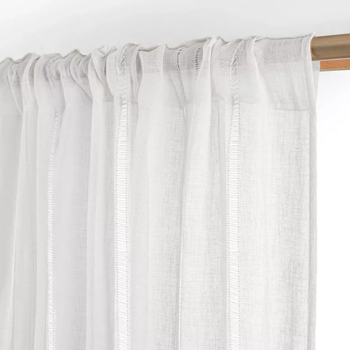 Tenda trasparente con passanti nascosti (140 x 240 cm) Leontine Bianco
