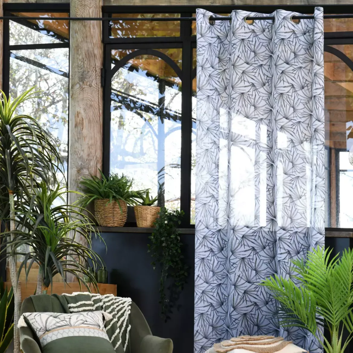 Tenda trasparente (140 x 260 cm) Baléares Ecru