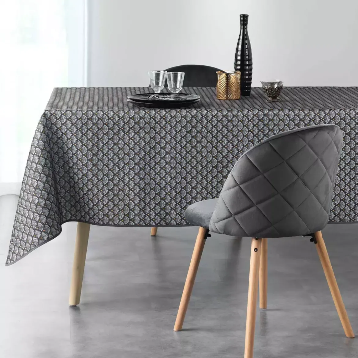 Tovaglia rettangolare antimacchia (L240 cm) Artchic Grigio antracite