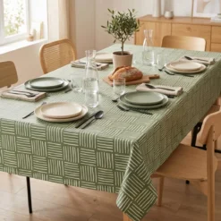 Tovaglia rettangolare cotone antimacchia (150 x 350 cm) Paolo Verde