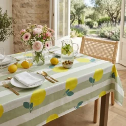 Tovaglia rettangolare cotone antimacchia (150 x 350 cm) Antibes Verde
