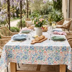 Tovaglia rettangolare cotone antimacchia (150 x 350 cm) Corolle Multicolore