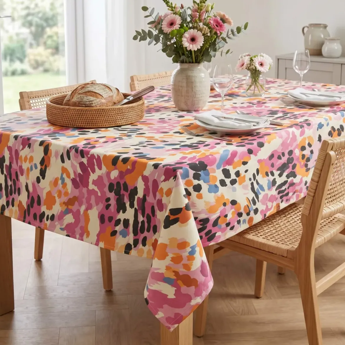 Tovaglia rettangolare cotone antimacchia (150 x 350 cm) Mowgli Multicolore