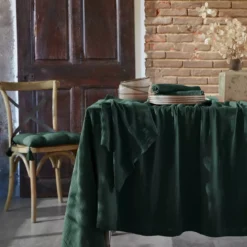 Tovaglia rettangolare garza di cotone (150 x 250 cm) Gaïa Verde abete