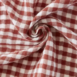 Tovaglia rettangolare in doppia garza di cotone (150 x 350 cm) Gaïa vichy Terracotta