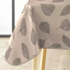 Tovaglia rettangolare in PVC rivestito (140 x 240 cm) Feuillys Beige