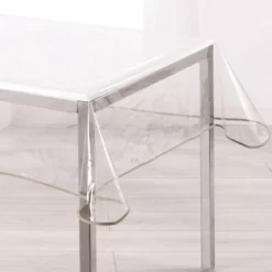 Tovaglia rettangolare in tela cerata trasparente (L240 cm) Garden Tortora