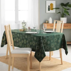 Tovaglia rettangolare (L300 cm) Pampille metallizzato Verde