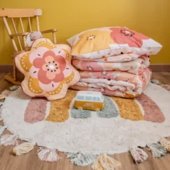 Trapunta stampata per bambini in cotone (140 x 200 cm) Barbotine Multicolore