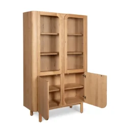 Vetrina 4 ante in rovere massiccio (120 x 190 cm) Oakland Naturale