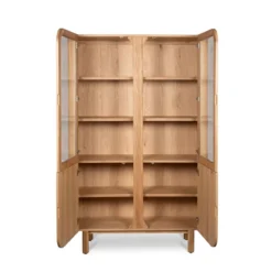 Vetrina 4 ante in rovere massiccio (120 x 190 cm) Oakland Naturale